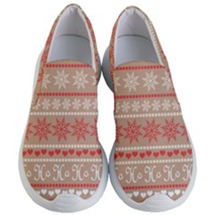 Christmas-pattern-background Women s Lightweight Slip Ons