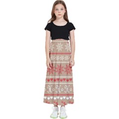 Christmas-pattern-background Kids  Flared Maxi Skirt by nateshop