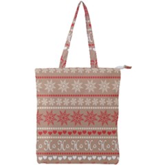 Christmas-pattern-background Double Zip Up Tote Bag by nateshop
