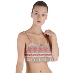 Christmas-pattern-background Layered Top Bikini Top  by nateshop