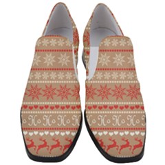 Christmas-pattern-background Women Slip On Heel Loafers by nateshop