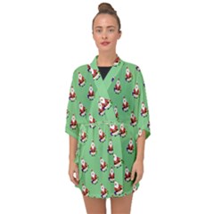 Christmas-santaclaus Half Sleeve Chiffon Kimono by nateshop