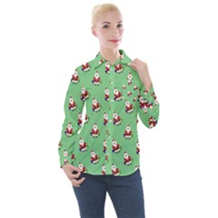 Christmas-santaclaus Women s Long Sleeve Pocket Shirt