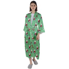 Christmas-santaclaus Maxi Satin Kimono by nateshop