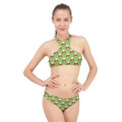 Christmas-santaclaus High Neck Bikini Set by nateshop