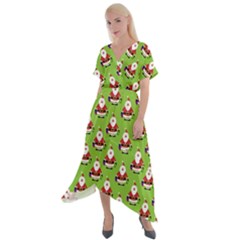 Christmas-santaclaus Cross Front Sharkbite Hem Maxi Dress by nateshop