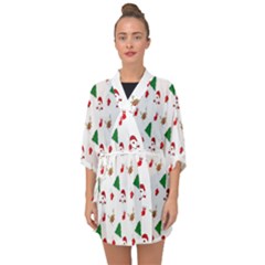 Christmas-santaclaus Half Sleeve Chiffon Kimono by nateshop