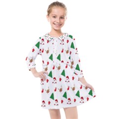 Christmas-santaclaus Kids  Quarter Sleeve Shirt Dress by nateshop