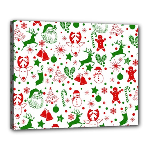 Christmas-seamless-green  Canvas 20  X 16  (stretched) by nateshop