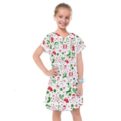 Christmas-seamless-green  Kids  Drop Waist Dress by nateshop