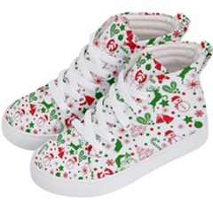 Christmas-seamless-green  Kids  Hi-top Skate Sneakers by nateshop