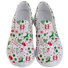 Christmas-seamless-green  Men s Lightweight Slip Ons by nateshop