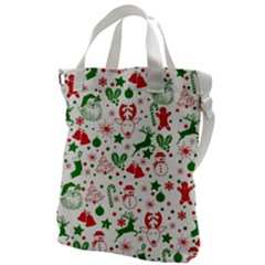 Christmas-seamless-green  Canvas Messenger Bag by nateshop