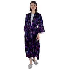 Christmasstars-001 Maxi Satin Kimono by nateshop