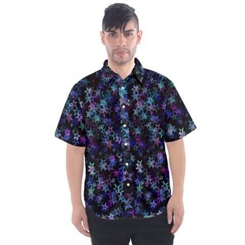 Christmasstars-002 Men s Short Sleeve Shirt by nateshop