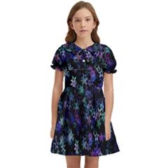 Christmasstars-002 Kids  Bow Tie Puff Sleeve Dress