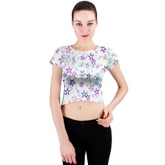 Christmasstars-003 Crew Neck Crop Top by nateshop