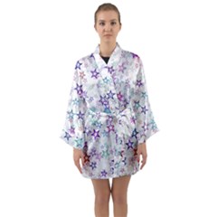 Christmasstars-003 Long Sleeve Satin Kimono by nateshop