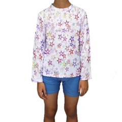 Christmasstars-004 Kids  Long Sleeve Swimwear by nateshop