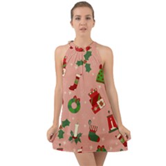 Gifts-christmas-stockings Halter Tie Back Chiffon Dress by nateshop