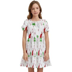 Santa-claus Kids  Puff Sleeved Dress