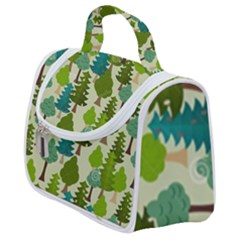 Seamless-forest-pattern-cartoon-tree Satchel Handbag by nateshop