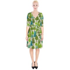 Seamless-forest-pattern-cartoon-tree Wrap Up Cocktail Dress by nateshop