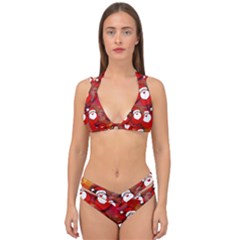 Seamless-santa Claus Double Strap Halter Bikini Set by nateshop