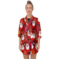 Seamless-santa Claus Half Sleeve Chiffon Kimono by nateshop