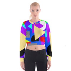 Shape Colorful Creativity Abstract Pattern Cropped Sweatshirt by Ravend