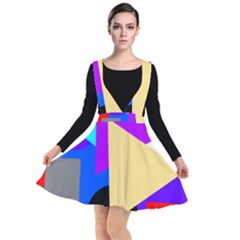 Shape Colorful Creativity Abstract Pattern Plunge Pinafore Dress