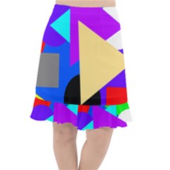 Shape Colorful Creativity Abstract Pattern Fishtail Chiffon Skirt by Ravend
