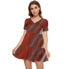 Colored Pattern Bokeh Blurred Blur Tiered Short Sleeve Babydoll Dress