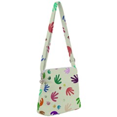 Doodle Squiggles Colorful Pattern Zipper Messenger Bag by Ravend