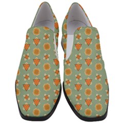 Wallpaper Background Floral Pattern Women Slip On Heel Loafers