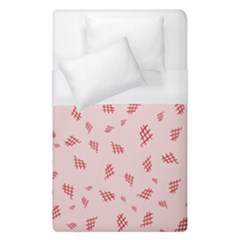 Grid Pattern Red Background Duvet Cover (single Size) by Ravend