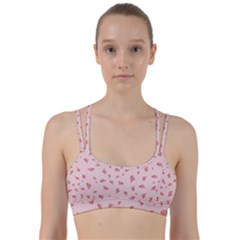 Grid Pattern Red Background Line Them Up Sports Bra