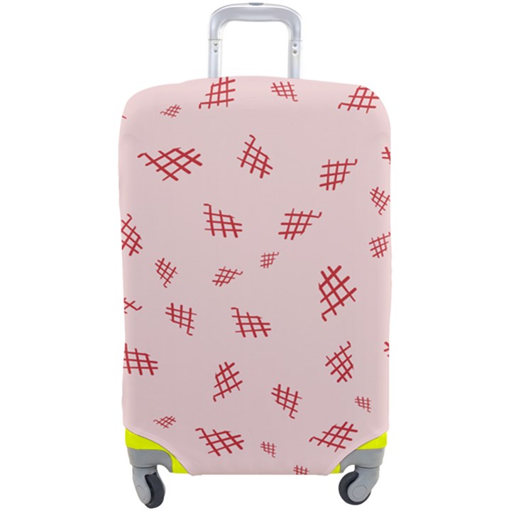 Grid Pattern Red Background Luggage Cover (Large)