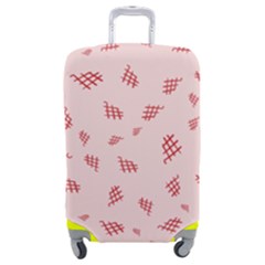 Grid Pattern Red Background Luggage Cover (medium) by Ravend