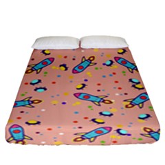 Rocket Ship Rocket Spaceship Fitted Sheet (king Size)