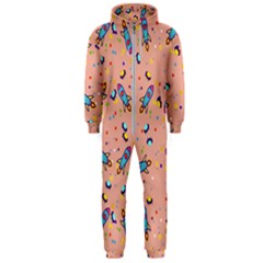 Rocket Ship Rocket Spaceship Hooded Jumpsuit (men)