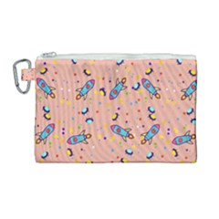 Rocket Ship Rocket Spaceship Canvas Cosmetic Bag (large)