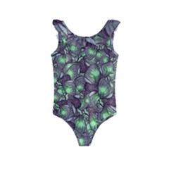 Man Butterfly Drawing Motif Pattern Kids  Frill Swimsuit by dflcprintsclothing