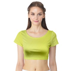 Background-texture-yellow Short Sleeve Crop Top by nateshop