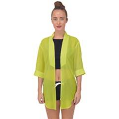 Background-texture-yellow Open Front Chiffon Kimono by nateshop