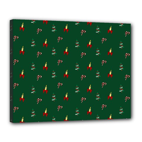 Christmas Background Green Pattern Canvas 20  X 16  (stretched)