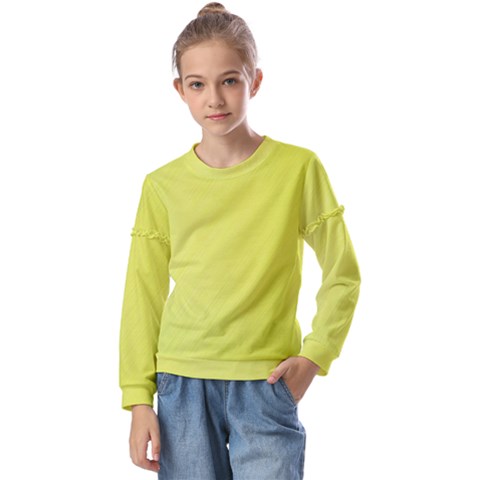 Background-texture-yellow Kids  Long Sleeve Tee With Frill  by nateshop