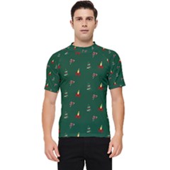 Christmas Background Green Pattern Men s Short Sleeve Rash Guard