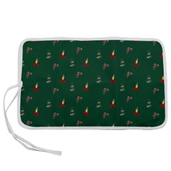 Christmas Background Green Pattern Pen Storage Case (s)