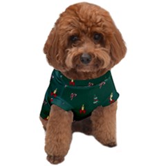 Christmas Background Green Pattern Dog T-shirt